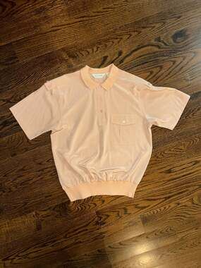 Vintage 1980s Neil Martin Peach Short Sleeve Polo Shirt Size 12